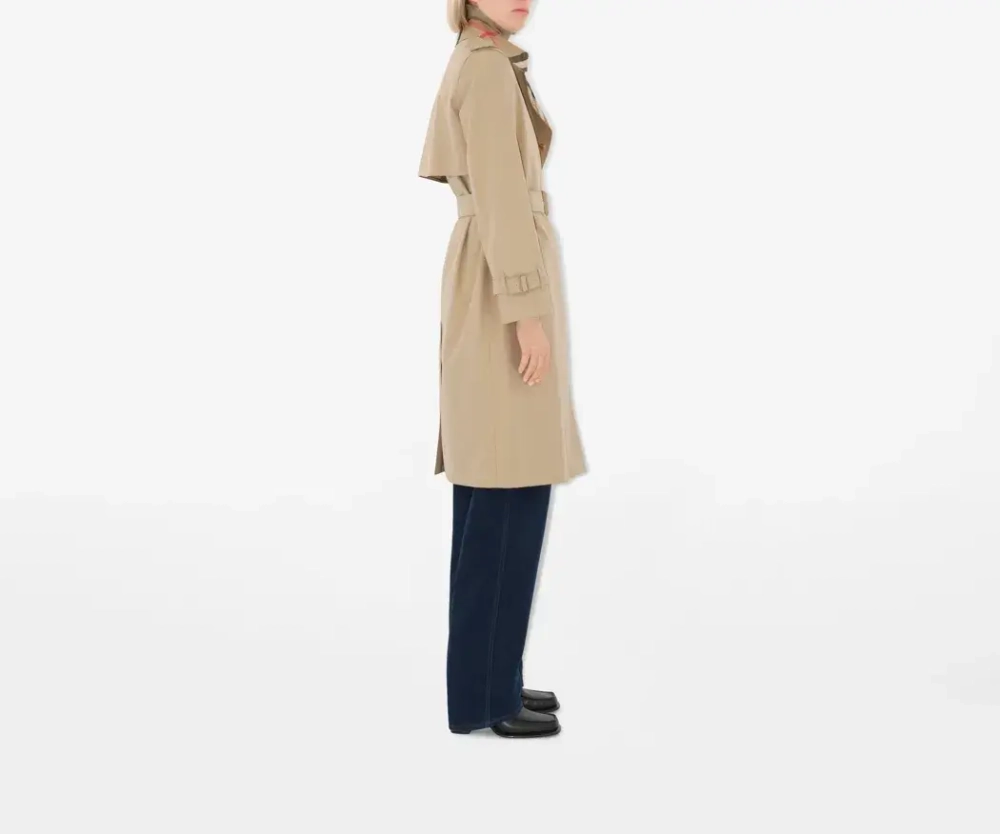 Длинный тренч с воротником и подкладкой Burberry Check