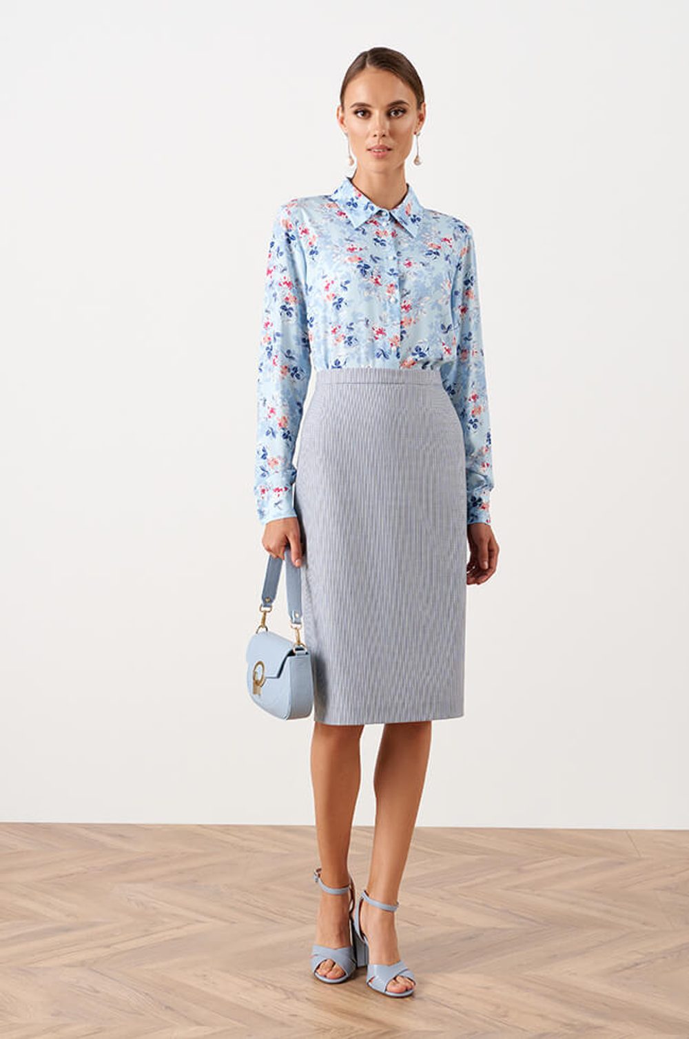 22998 Блузка женская (голубой принт)