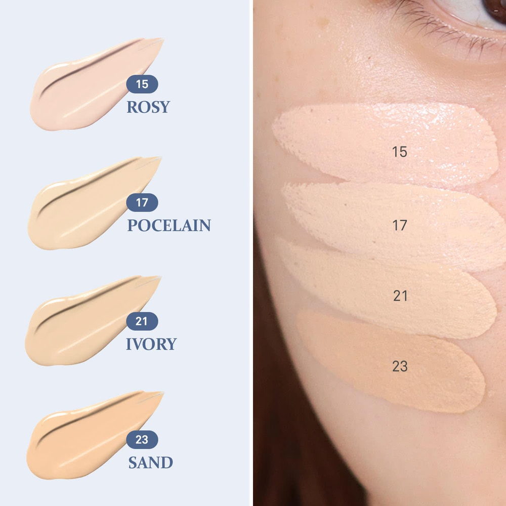 Hince, Second Skin Mesh, матирующий кушон, SPF 40 PA++, оттенок 21 слоновая кость, 12 г (0,42 унции)