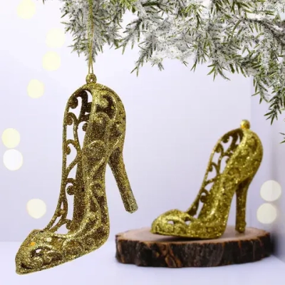Подвеска «Туфли» 10 см (набор 2 шт), золото