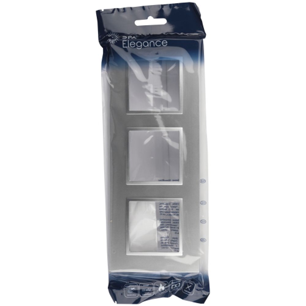 Рамка для розеток и выключателей ЭРА Elegance 14-5013-03 Classic, на 3 поста, алюминий