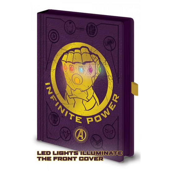 Записная книжка формата А5 премиум Avengers: Infinity War (Gauntlet LED)