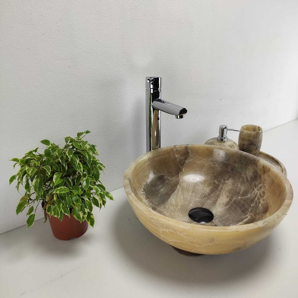 Раковина из оникса Bowl Grey Small TinLip BO-71033 40*40*15