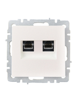 BRITE Розетка компьютерная двойная RJ45 кат.6 РК11-2-БрЖ жемчуг IEK