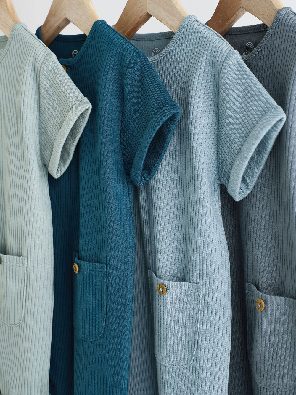 Боди с коротким рукавом для малышей Next C42-873, 4 шт., Синий, Голубой, Серый