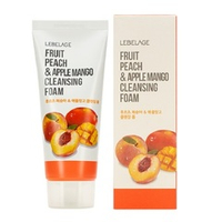 Смягчающая пенка для умывания с экстрактами Персика и Манго Lebelage Fruit Peach&Apple Mango Cleansing Foam 100мл