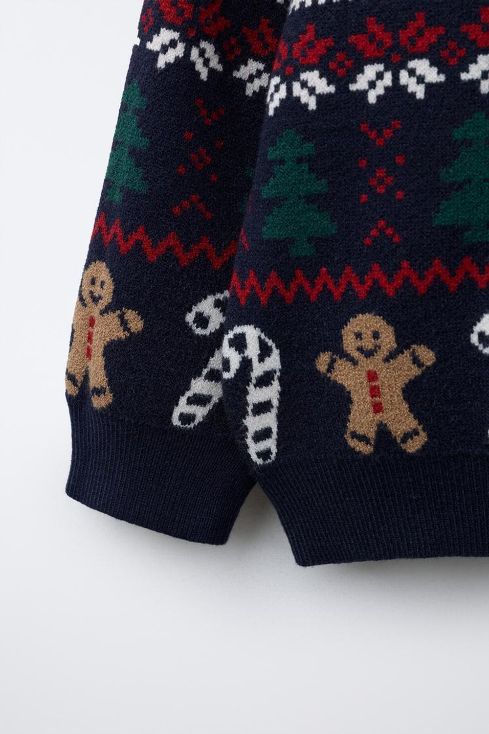 ZARA ЖАККАРДОВЫЙ СВИТЕР, МОРСКОЙ СИНИЙ