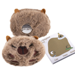 Пенал - косметичка Alingar, ткань, молния, боковой карман, липучка, значок, стикеры д/заметок, 200 х 90 х 45 мм, "CAPYBARA", капибара, бежевый