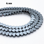 Гематит Сердце бусины (имитация), сердце, цвет черный, размер около 3,7 мм, цена за 61-62 шт (1/2 нити)