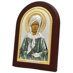 Матрона Московская. Небольшая серебряная икона.