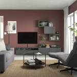 Комбинация для хранения ТВ - IKEA BESTÅ/BESTA, 190x42x240см, серый, БЕСТО ИКЕА