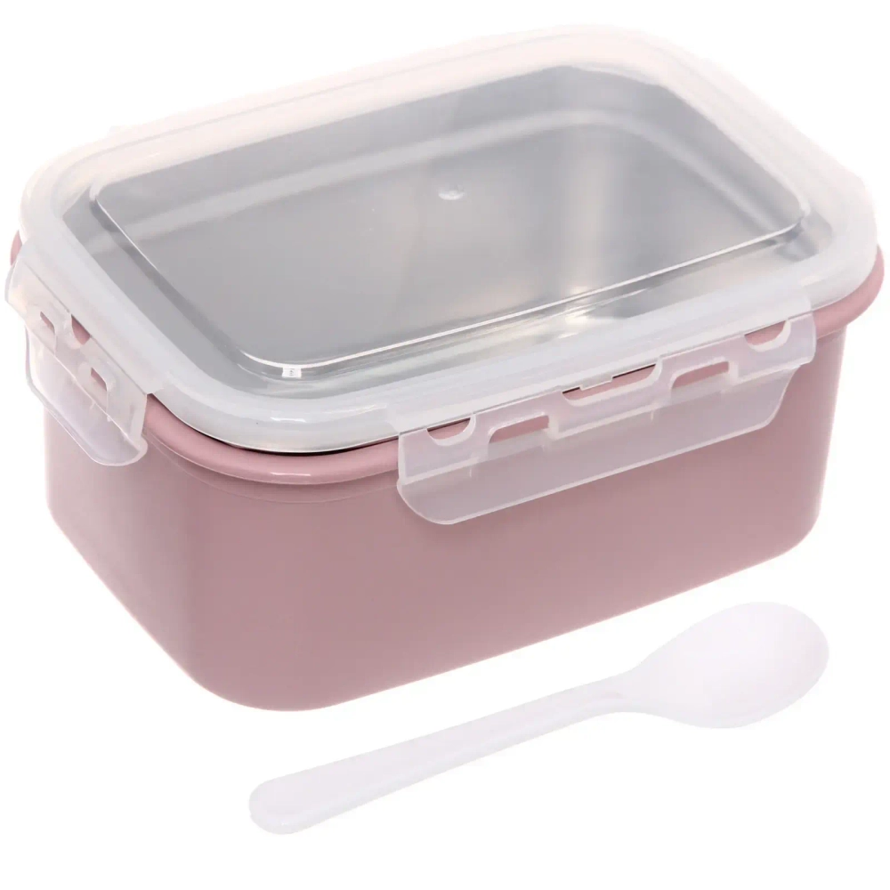 Ланч-бокс пластиковый «SEGRETO «18,5*13,5*8см пыльная роза