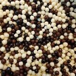 Шарики кранч в шоколадной глазури 100 гр. бело-коричневые мелкие 3мм