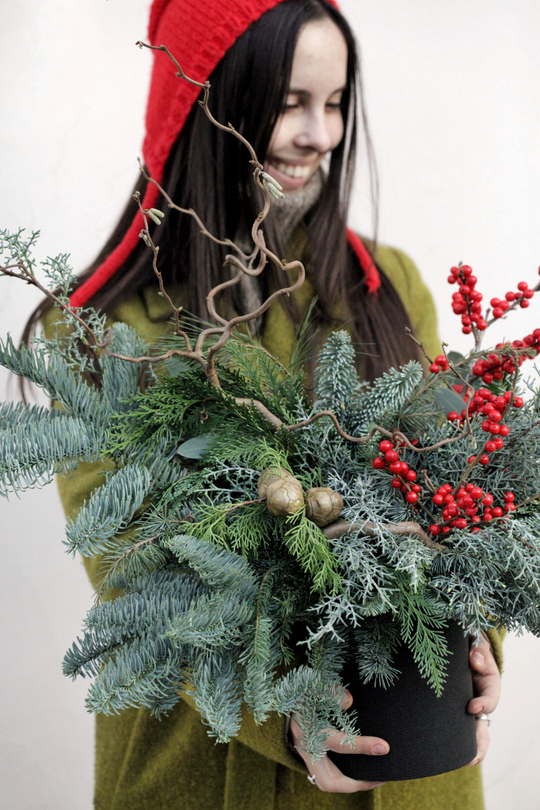 Новогодняя композиция с илексом № 10