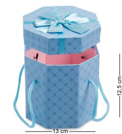 WG-94-A Коробка подарочная «Многогранник» цв.голубой