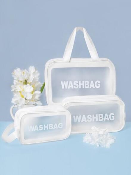 Косметичка водонепроницаемая Washbag сумка с ручкой органайзер косметичка для бассейна душа роддома, белая 30*12*21см