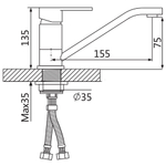 Смеситель для раковины Oute T17 T1703DB