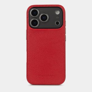 Чехол-накладка для iPhone 17 Pro из кожи сафьяно, красного цвета