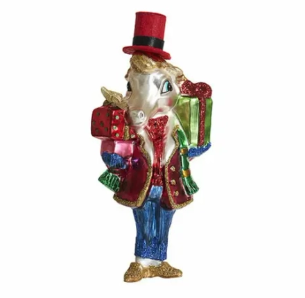 253977 Лошадь "Джентльмен с подарками" 16см