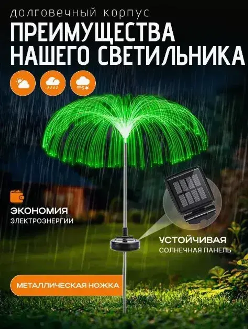 Светильник садовый на солнечной батарее