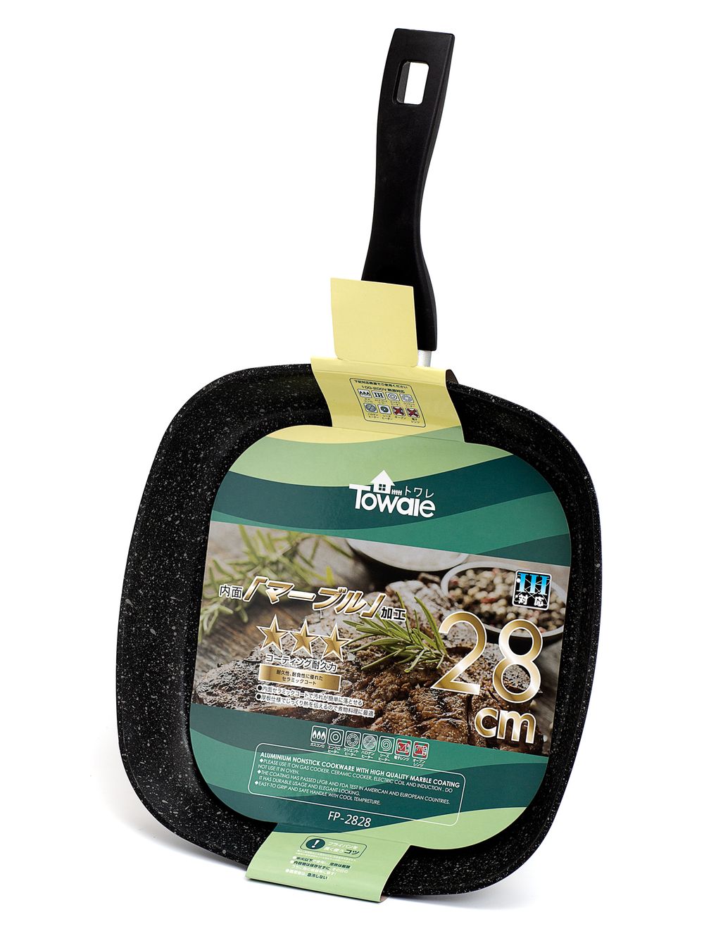 Сковорода мрамор TOWAIE-2828 гриль, FP  28cm