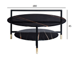 Стол журнальный Garda Decor Garda Decor d80*45 с полкой, черный