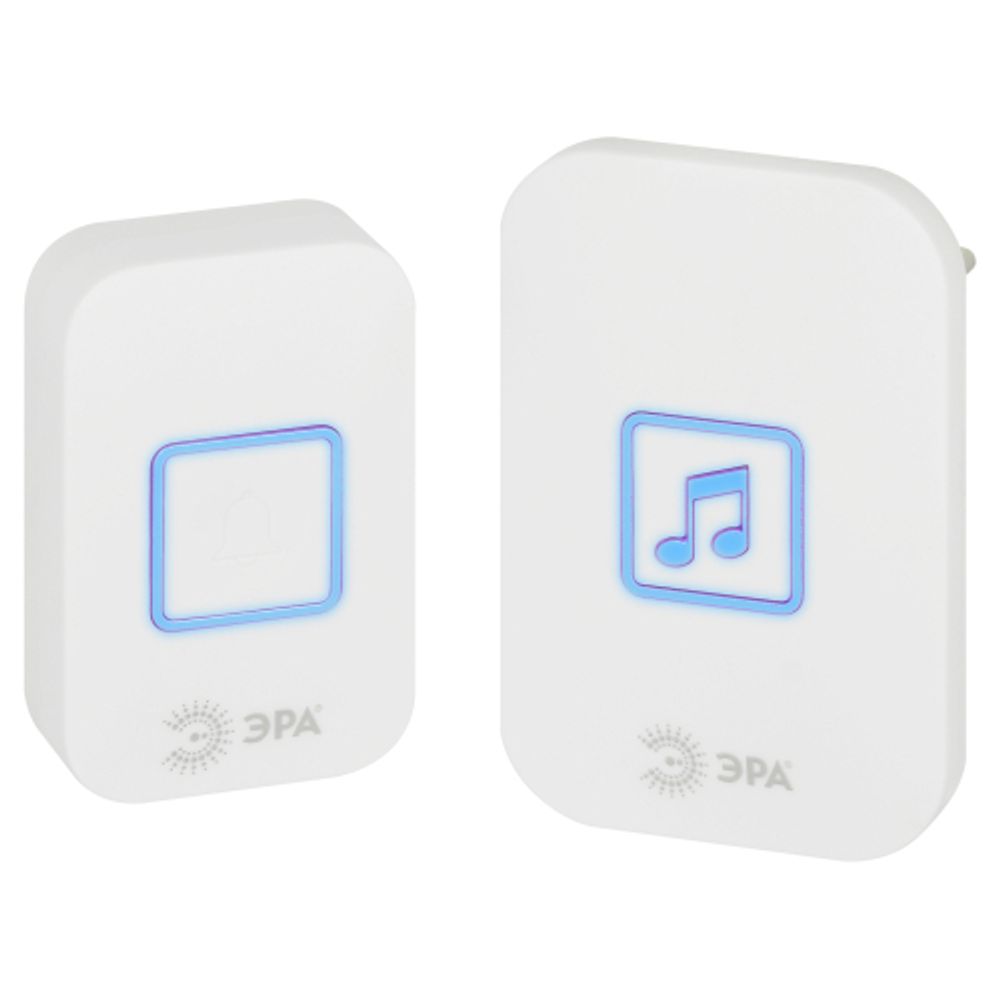 Звонок дверной ЭРА C98 беспроводной, от сети, белый, 60 мелодий | Электрозвонки беспроводные