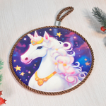 Подставка под горячее керамика-пробка 16см Символ года 2026 №11