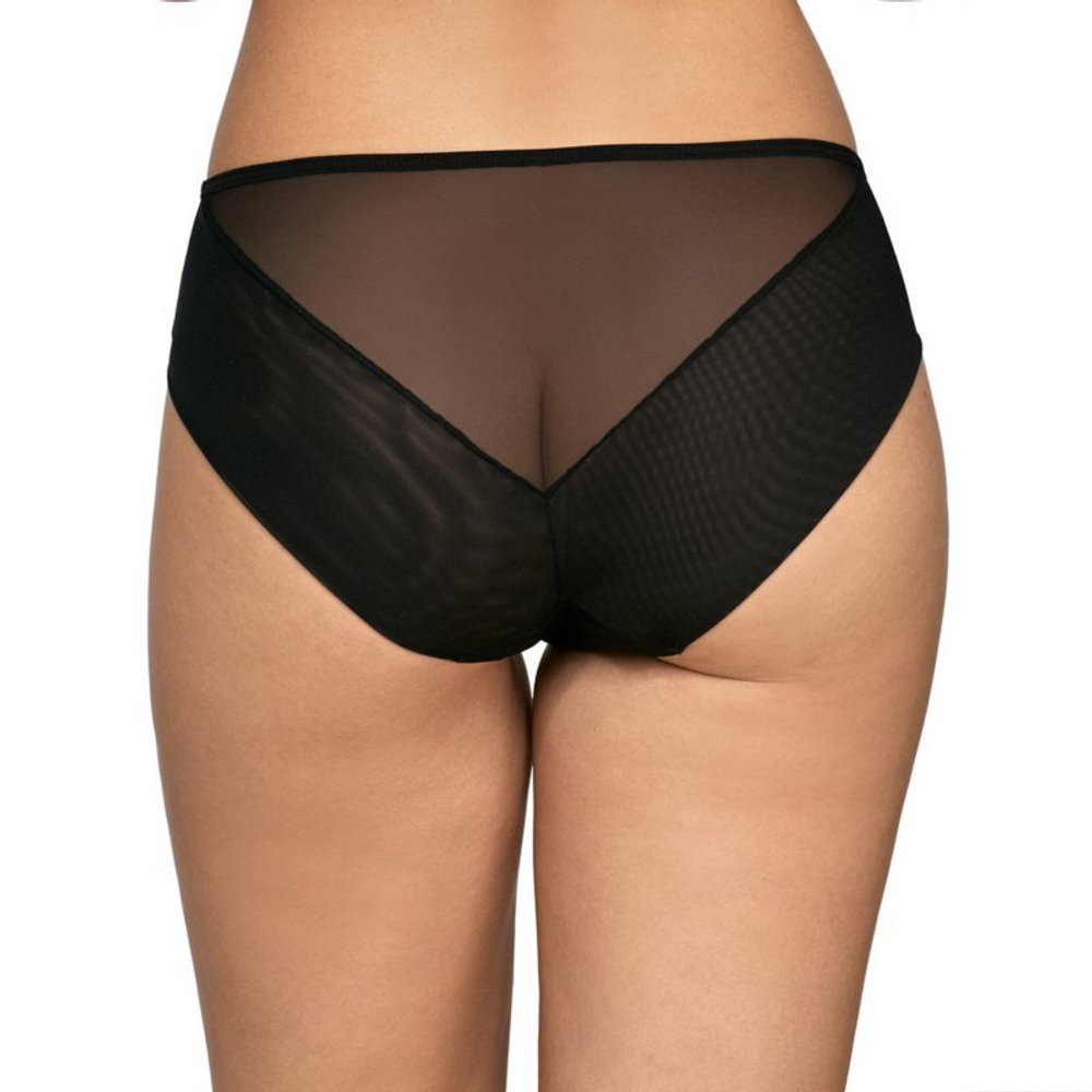 Полупрозрачные трусики-слипы (Размер: XXXL) (Цвет: черный)