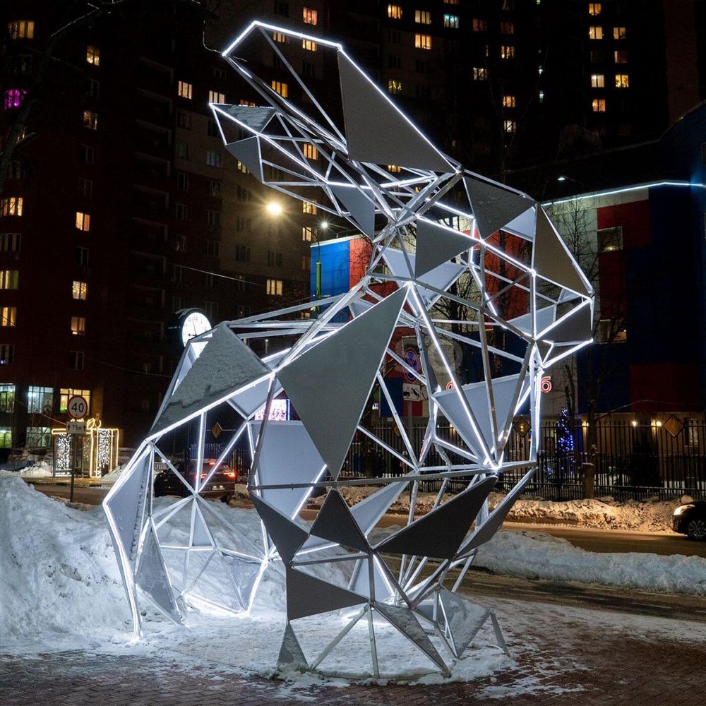 Полигональный светодиодный "Заяц"