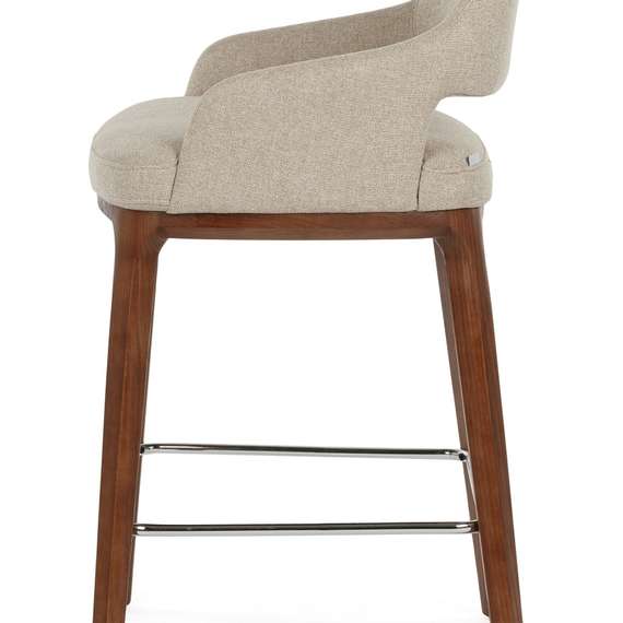 Полубарный стул Lord 65 см, бежевая обивка, ножки орех