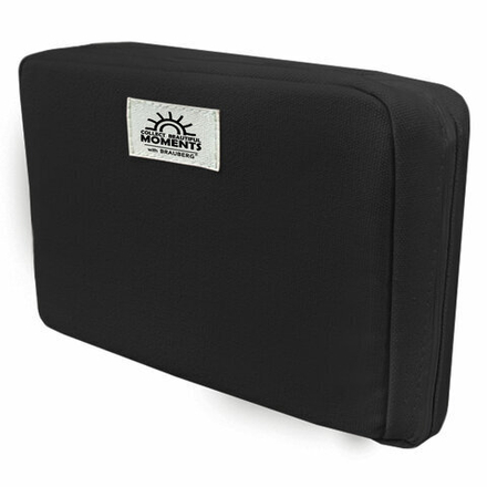 Пенал-органайзер BRAUBERG, 1 отделение, наклейки, молния вокруг, канвас, 22x15х4 см, черный, 273596