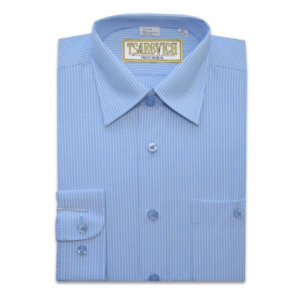 Светло-голубая классическая рубашка в полоску TSAREVICH
