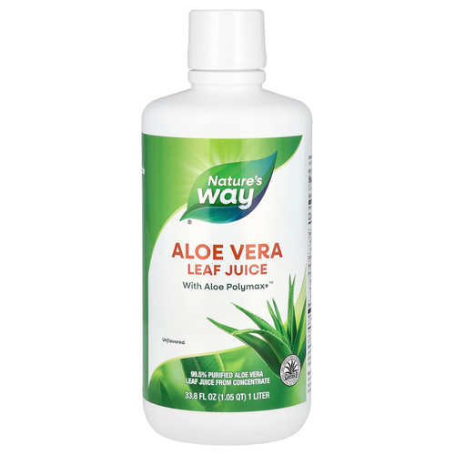 Nature's Way, сок из листьев алоэ вера, без добавок, 1 л (33,8 жидк. унции)