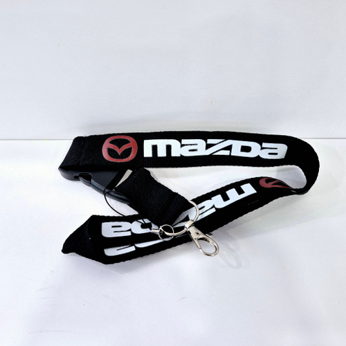 MAZDA (чёрный) Люкс / Брелок, шнурок для ключей на шею MAZDA (Мазда), ланъярд, крафт, чёрный (1 шт)