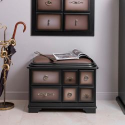 Банкетка Пандора 1 с обувницей Орех Оберджин Шоколад