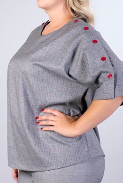 Блузка женская 3312ЛП, серый #37С093312ЛП