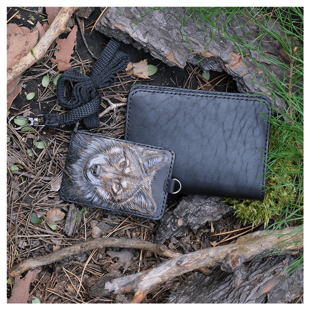 Кожаная обложка для военного билета и картхолдер «Страж - Боевое Сердце»