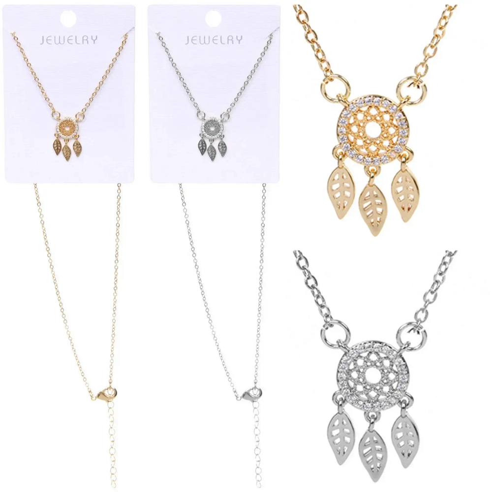 Подвеска из гиппоалергенного сплава со стразами «ЛОВЕЦ СНОВ», цвет серебро и золото, d-20см/1,8см