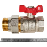 Кран шаровой полнопроходной ROMMER - 1"1/4 (ВР/НР, PN40, ручка-бабочка)