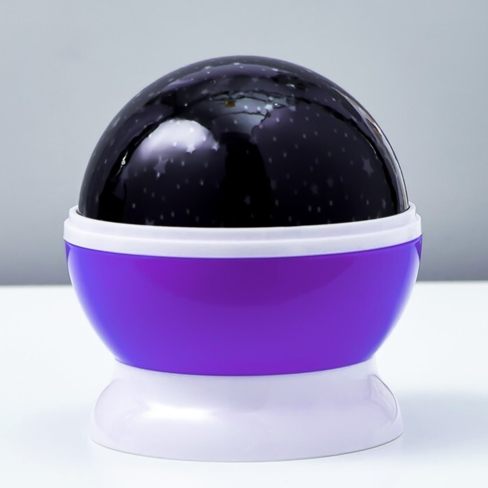 745391 Ночник-проектор "Звёздное небо", вращение, (4ААА или USB) голубой 12*10 см