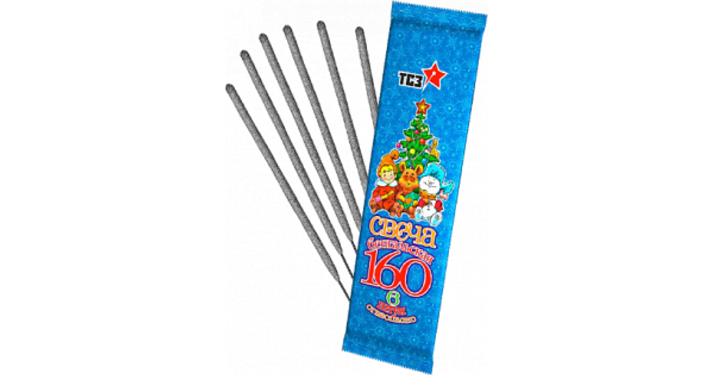 ТР165 Свеча бенгальская 160 мм (ТСЗ) *1/200/(6) (уп.)
