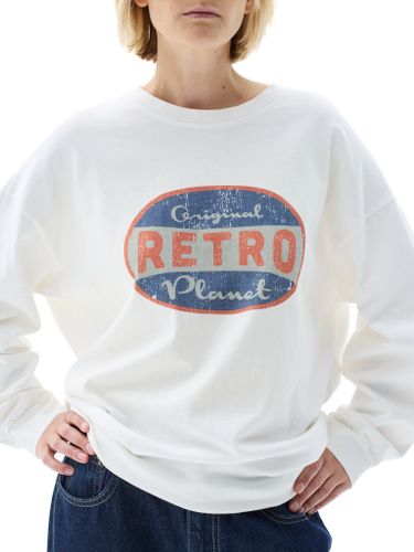 Белый хлопковый лонгслив RETRO