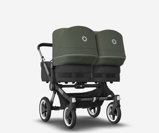 Коляска для двойни 2 в 1 Bugaboo Donkey 5 Twin Forest green/Midnight black/Graphite