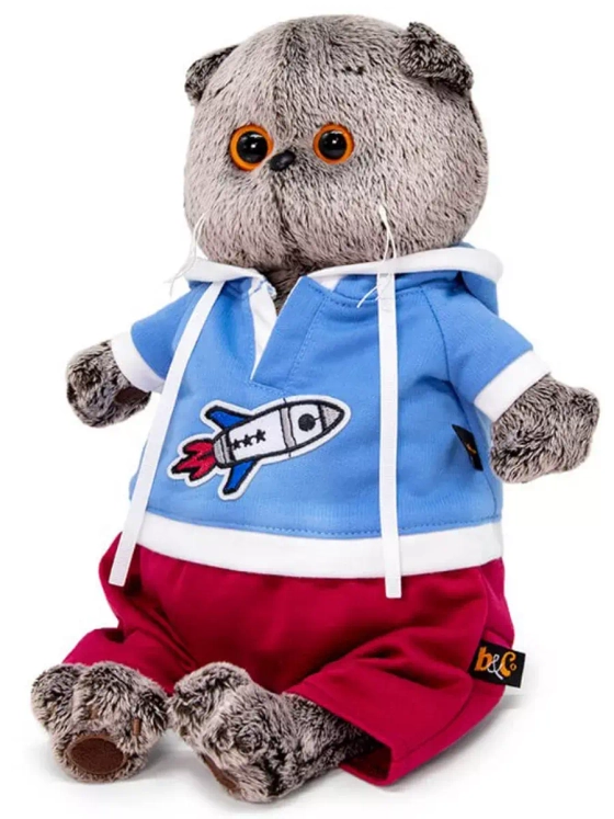 Мягкая игрушка Кот Басик в футболке с ракетой 22 см Ks22-179