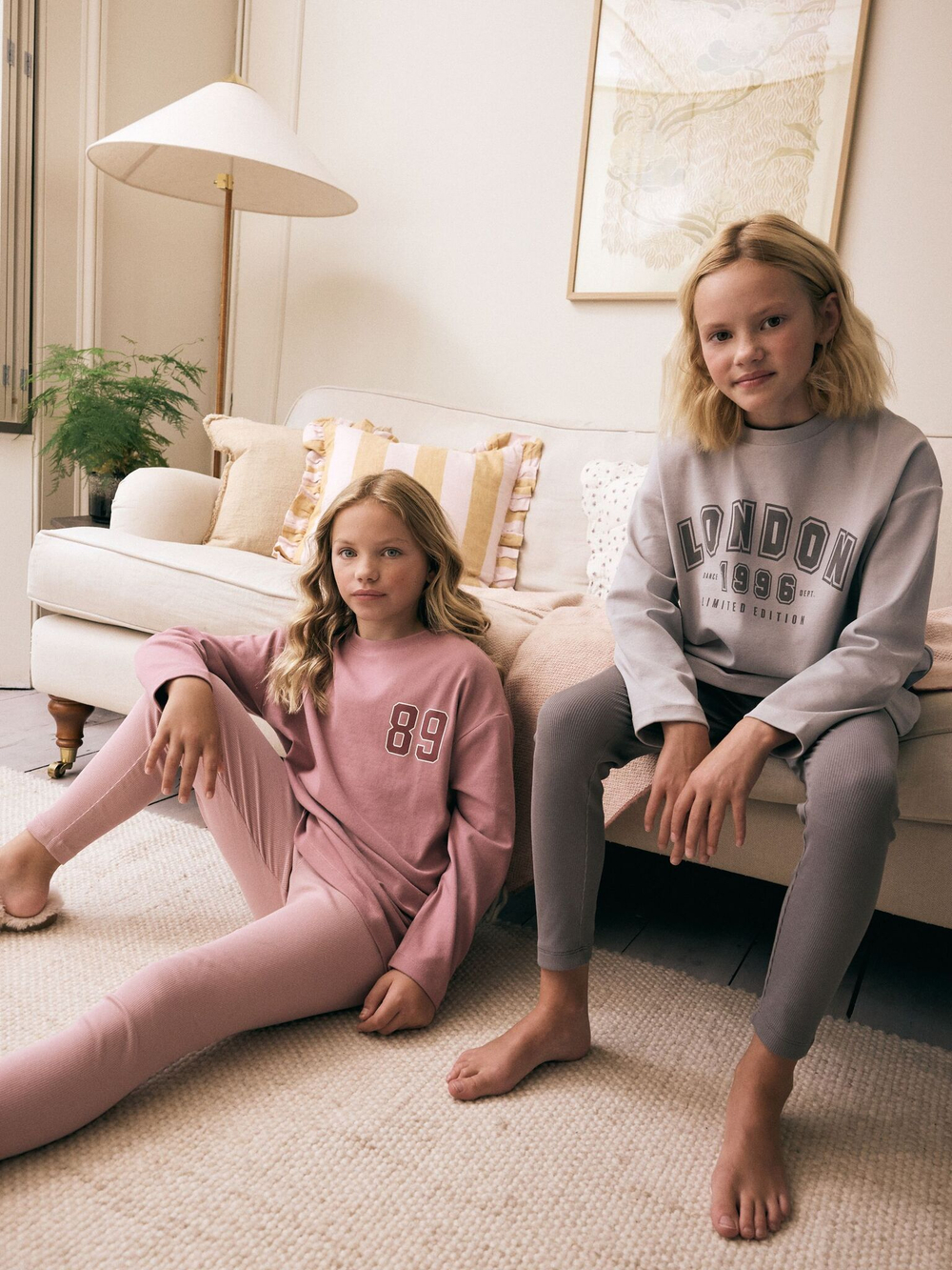 Пижама для девочки Next B83-697, 2 шт., Розовый, Серый