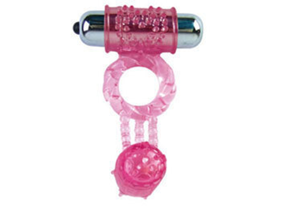 Эрекционное кольцо с вибратором + дополнительная вибростимуляция клитора