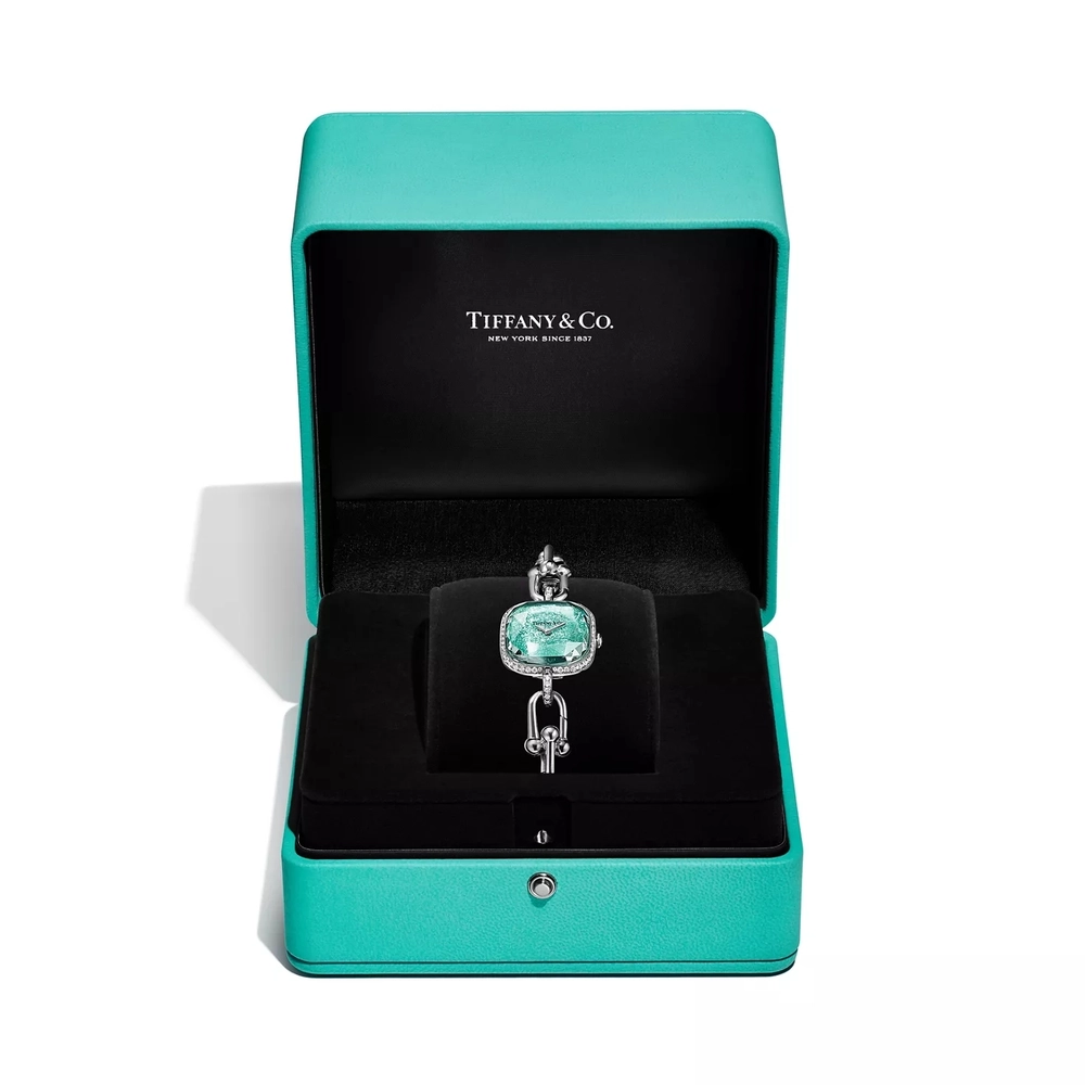 Часы - браслет из серебра 925 с бриллиантами, Tiffany 💠Hard Wear watch blue ||