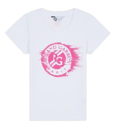 Футболка для девочки теннисная Roland Garros Logo T-Shirt - белый