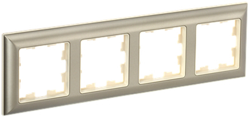 BRITE Рамка 4-местная РУ-4-Бр бежевый/шампань IEK